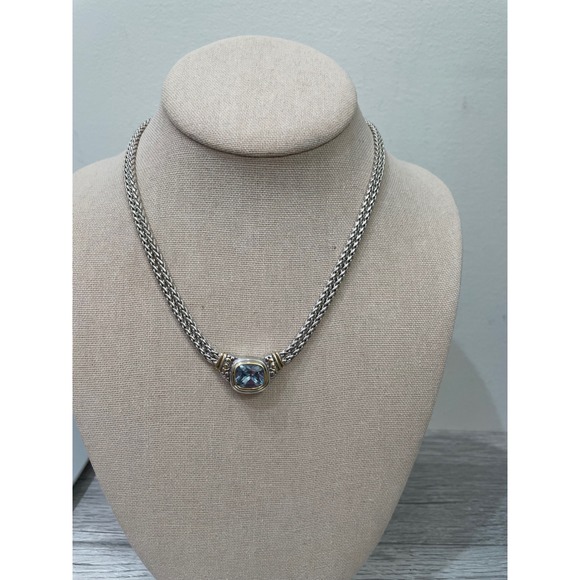 John Medeiros Jewelry - John Medeiros Nouveau Double Strand Necklace Aqua Blue stone 16"